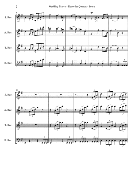 Mendelssohn Wedding March from A Midsummer Night's Dream for Recorder Quartet image number null