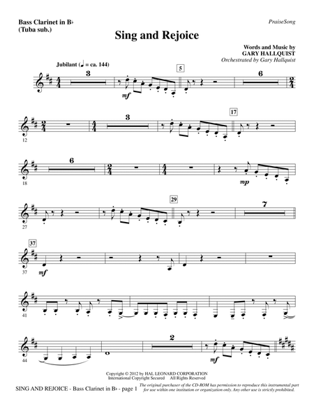 Sing and Rejoice - Bass Clarinet (sub. Tuba)