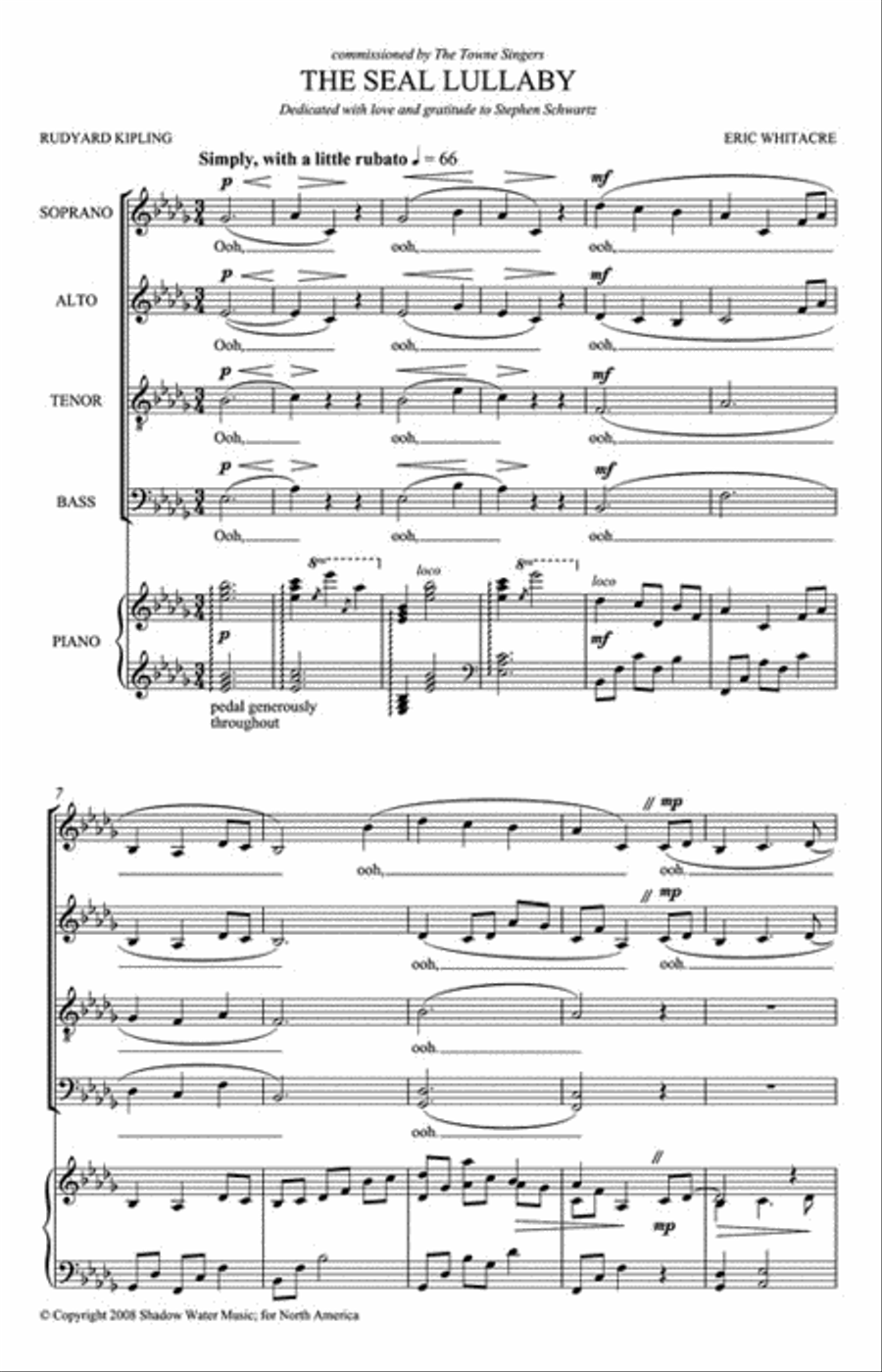 The Seal Lullaby 4-Part scores gallery preview page 2
