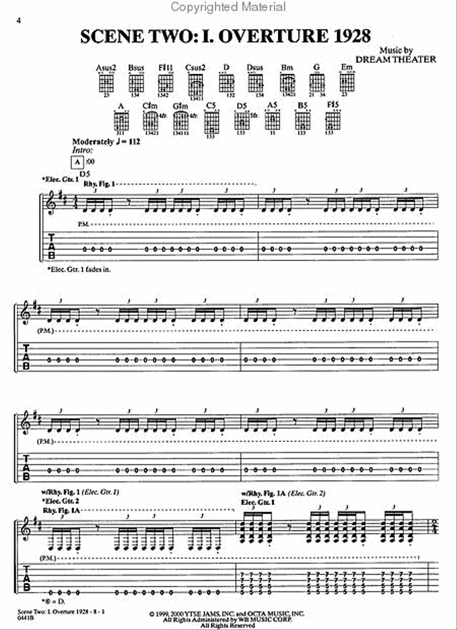 Dream Theater – Metropolis Part 2 – Scenes from a Memory Electric Guitar scores gallery preview page 3