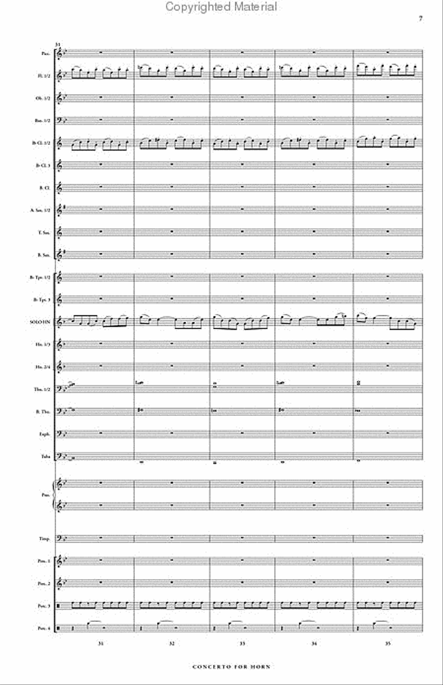 Concerto for Horn & Symphonic Band Concert Band scores gallery preview page 8