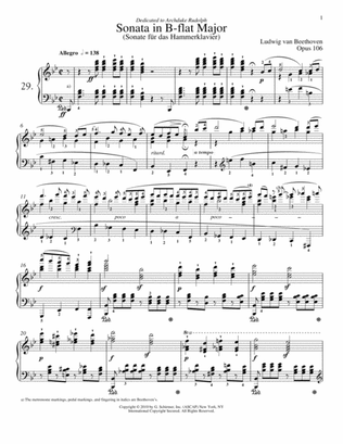 Piano Sonata No. 29 In B-Flat Major, Op. 106