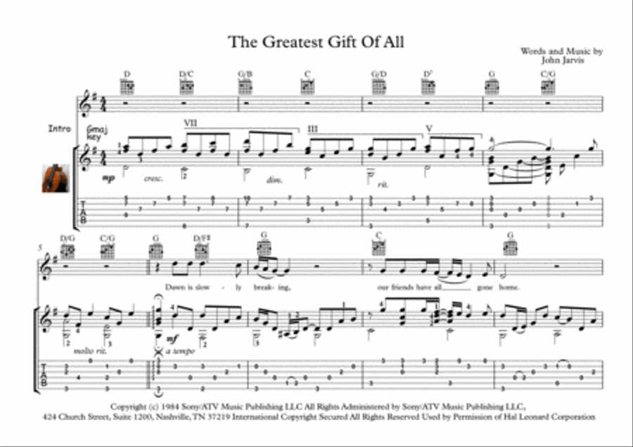 The Greatest Gift Of All Electric Guitar scores gallery preview page 1