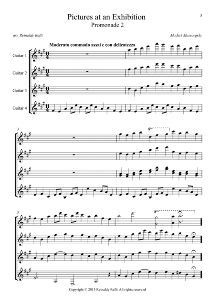 Pictures at an Exhibition - Promenade 2 Acoustic Guitar scores gallery preview page 3