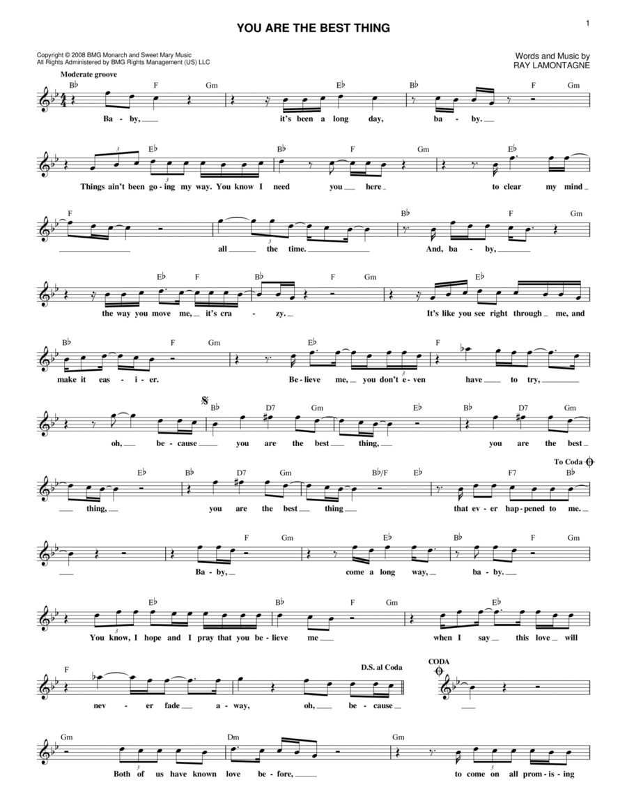 You Are The Best Thing Piano scores gallery preview page 1