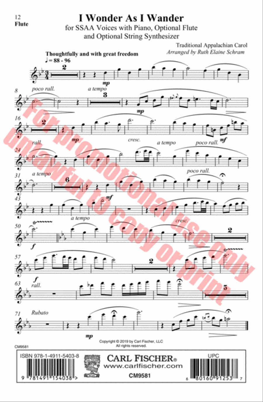 I Wonder As I Wander SSAA scores gallery preview page 13
