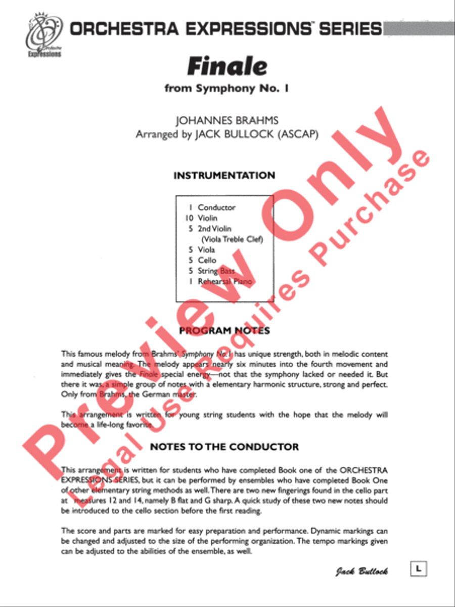 Finale (from Symphony No. 1) String Orchestra scores gallery preview page 2
