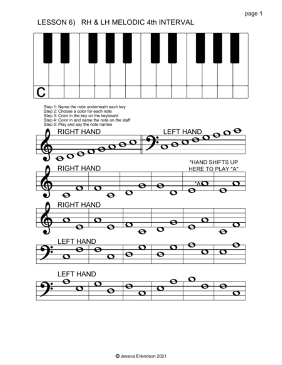 Music Theory Booklet lesson 6 - 4th and 5th intervals Piano, Vocal, Guitar scores gallery preview page 2