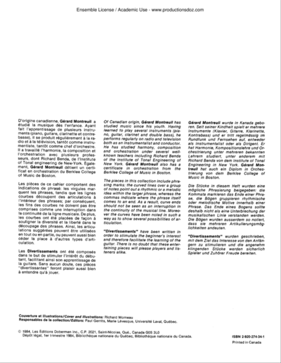 Divertissements, Vol. 1 Classical Guitar scores gallery preview page 2
