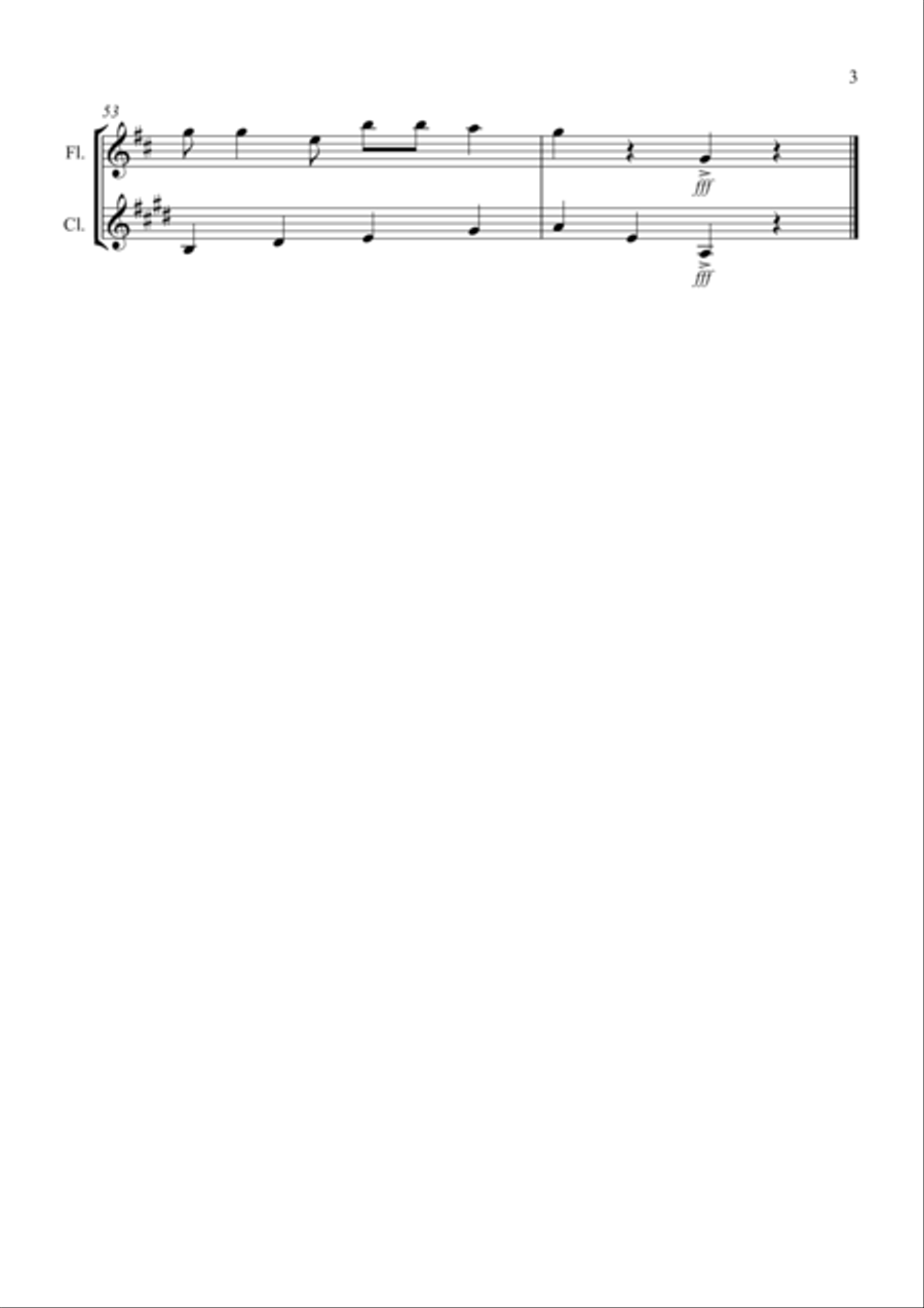 Burnie's Ragtime for Flute and Clarinet Duet Woodwind Duet scores gallery preview page 3
