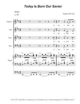 Book cover for Today Is Born Our Savior (SATB)