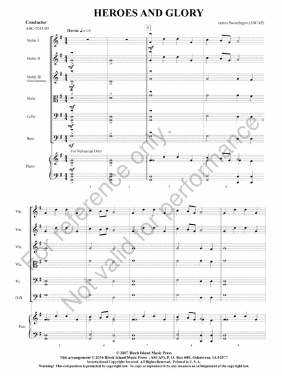 Heroes And Glory String Orchestra scores gallery preview page 3