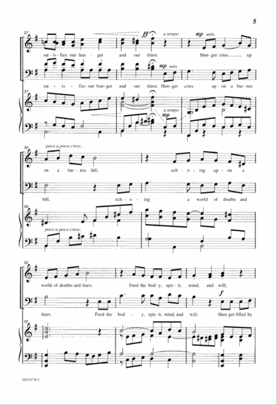 Hunger Cries 4-Part scores gallery preview page 5