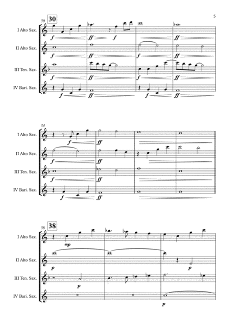 Overture Saxophone Quartet scores gallery preview page 6