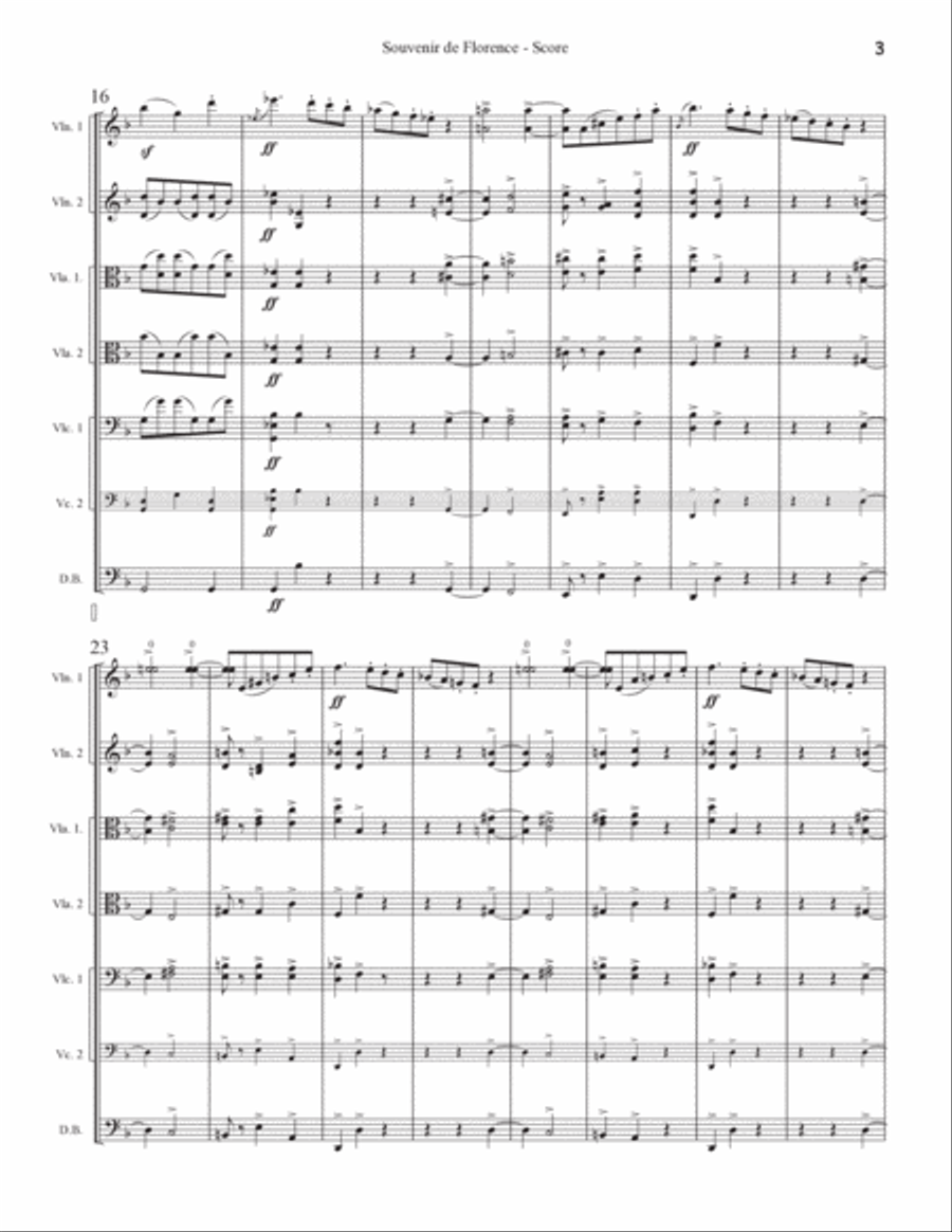 Souvenir de Florence arranged for String Orchestra String Orchestra scores gallery preview page 3