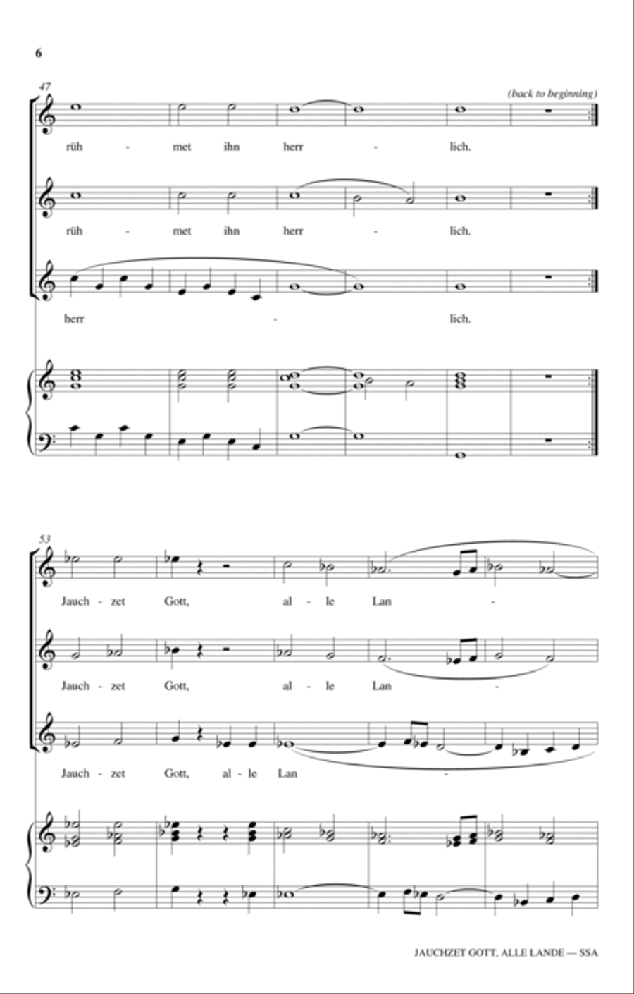 Jauchzet Gott, Alle Lande SSA scores gallery preview page 6