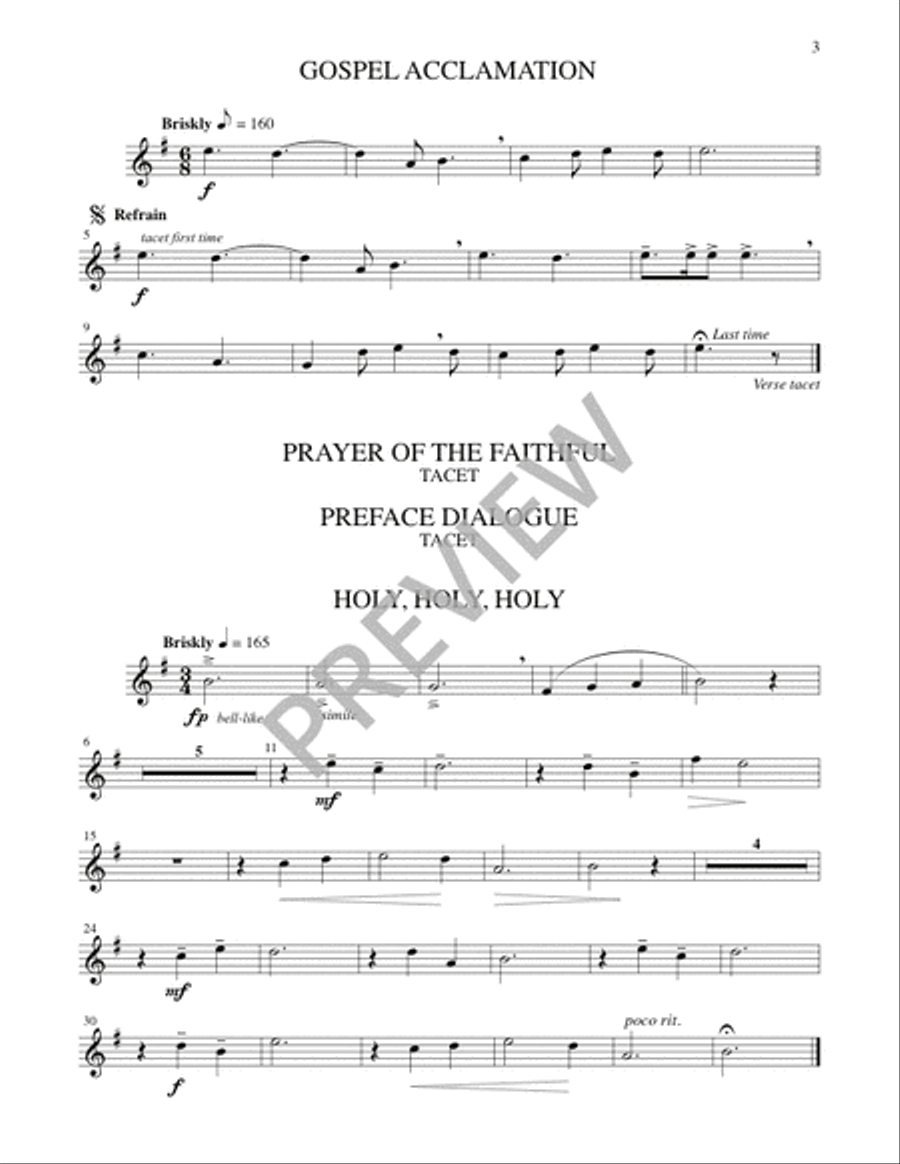 Mass of Christ, Light of the Nations - Instrument edition