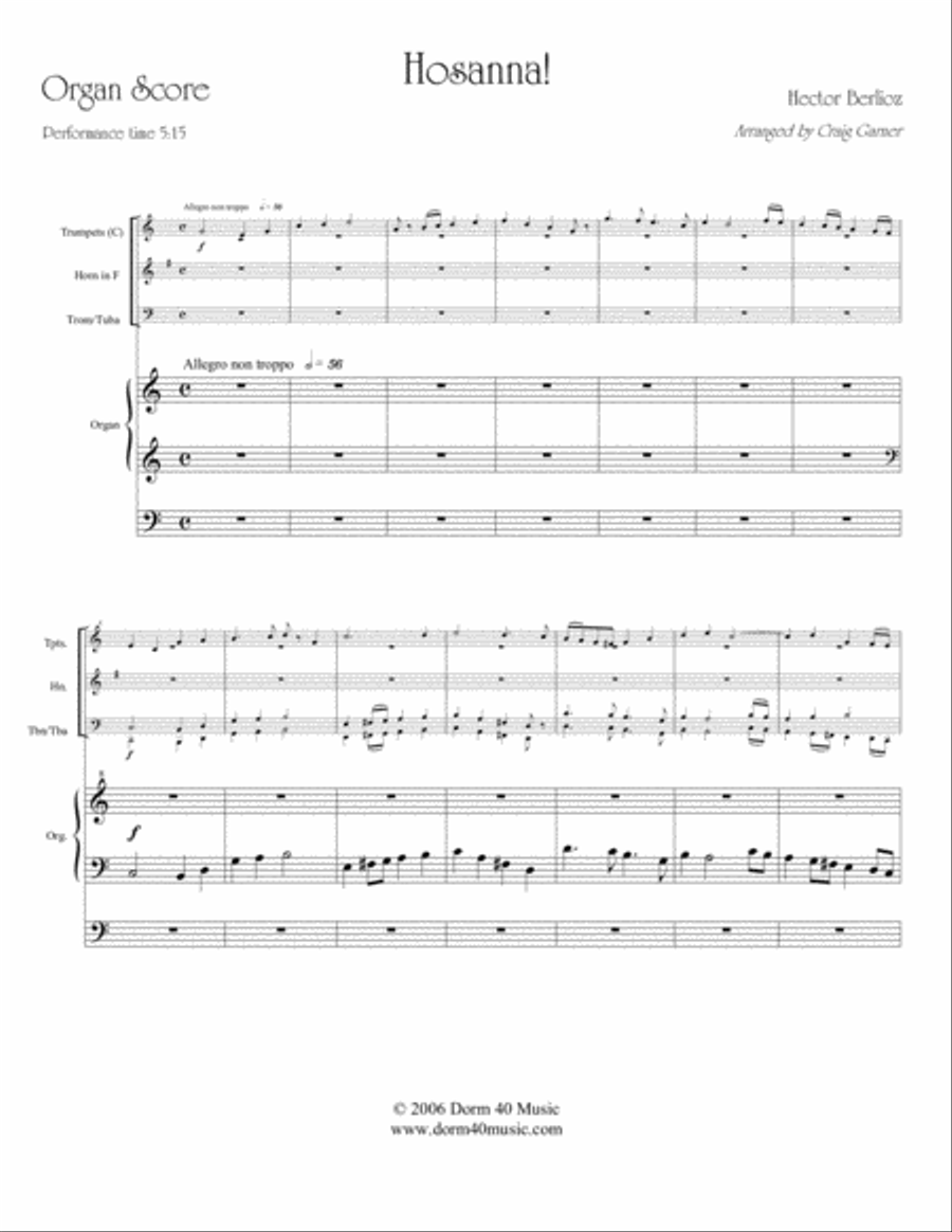 Hosanna! (for Brass Quintet and Organ) Brass Ensemble scores gallery preview page 2