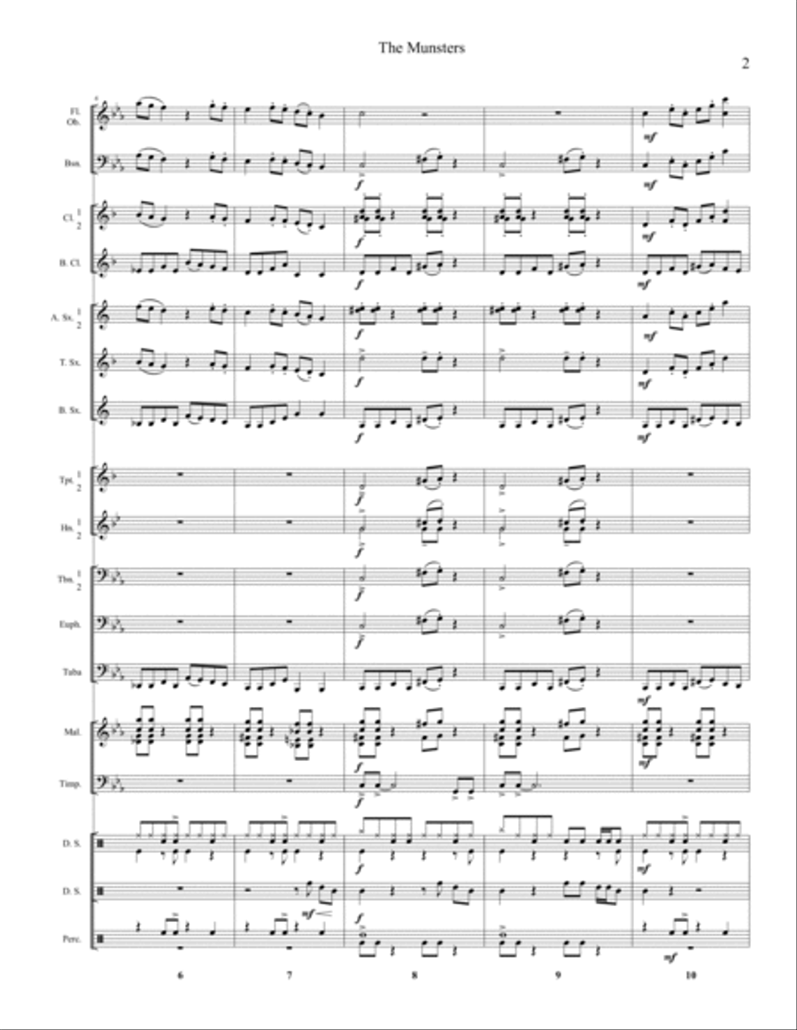 The Munsters Theme Concert Band scores gallery preview page 5
