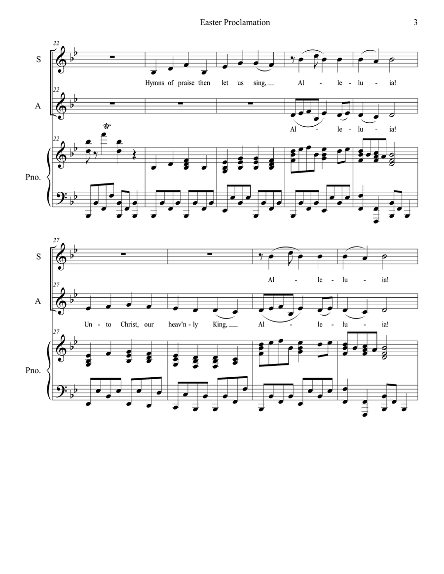 Easter Proclamation (The Risen Christ) (2-part choir - (SA) SA scores gallery preview page 3