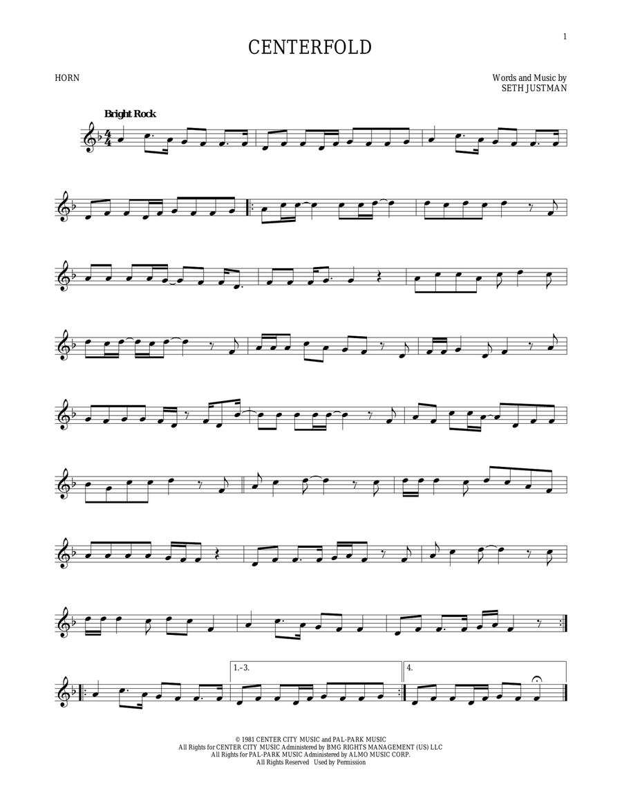 Centerfold Centerfold Horn Solo scores gallery preview page 1