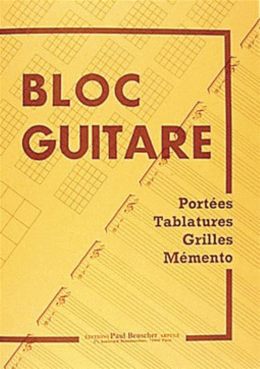 Bloc guitare - Tablatures, grilles et chord boxes Staff Paper scores gallery preview page 1