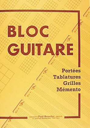 Bloc guitare - Tablatures, grilles et chord boxes