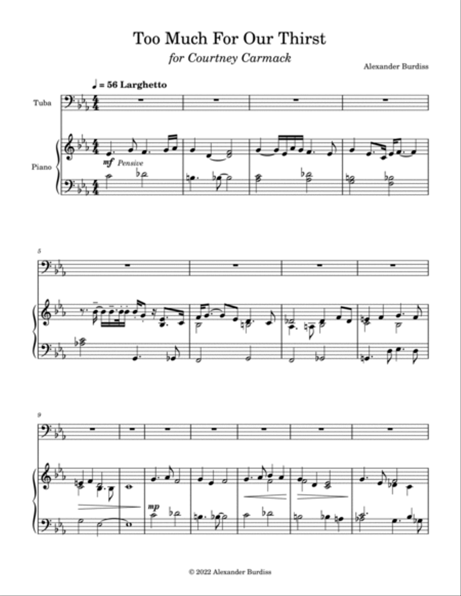 Too Much For Our Thirst (Tuba and Piano)