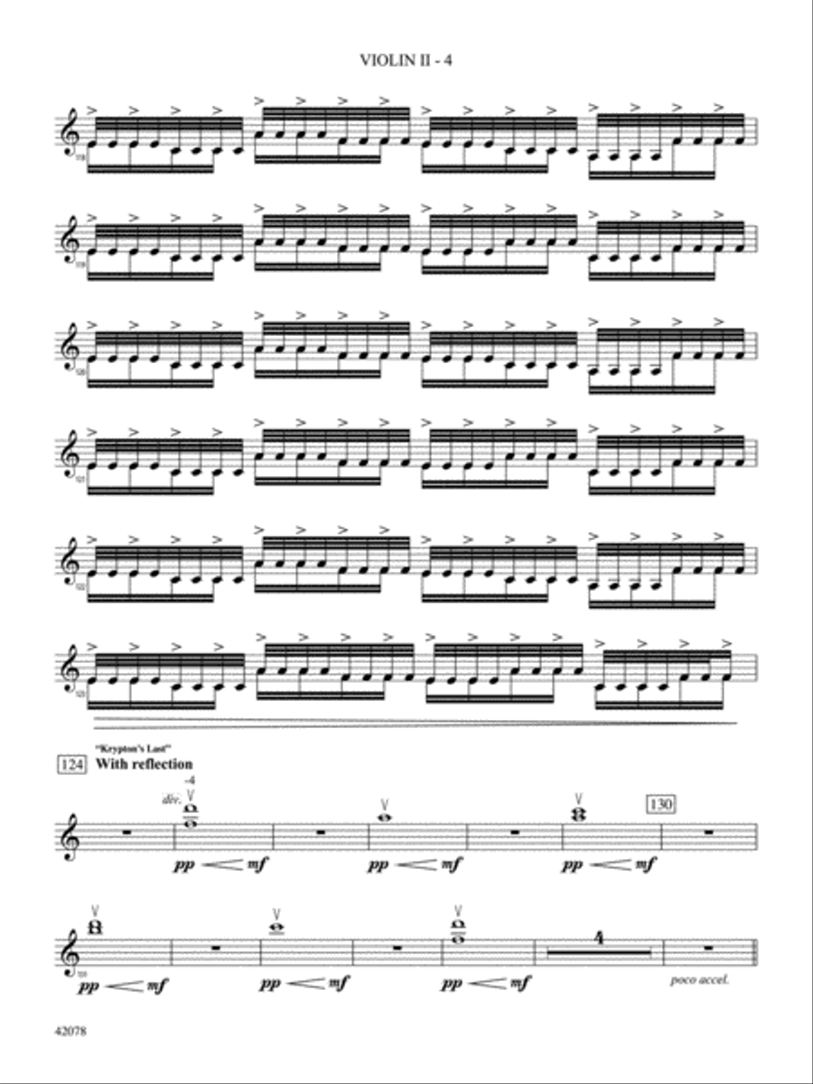 Man of Steel, Selections from: 2nd Violin Full Orchestra scores gallery preview page 4