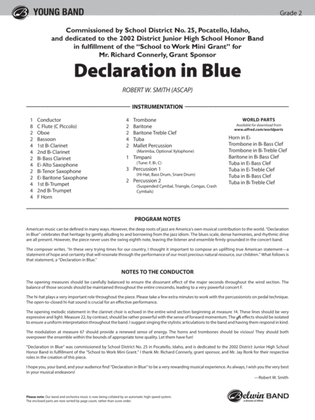 Declaration in Blue: Score