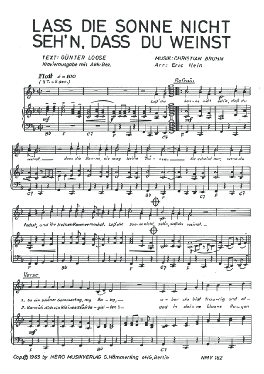 Lass die Sonne nicht seh'n, dass du weinst Piano, Vocal scores gallery preview page 3
