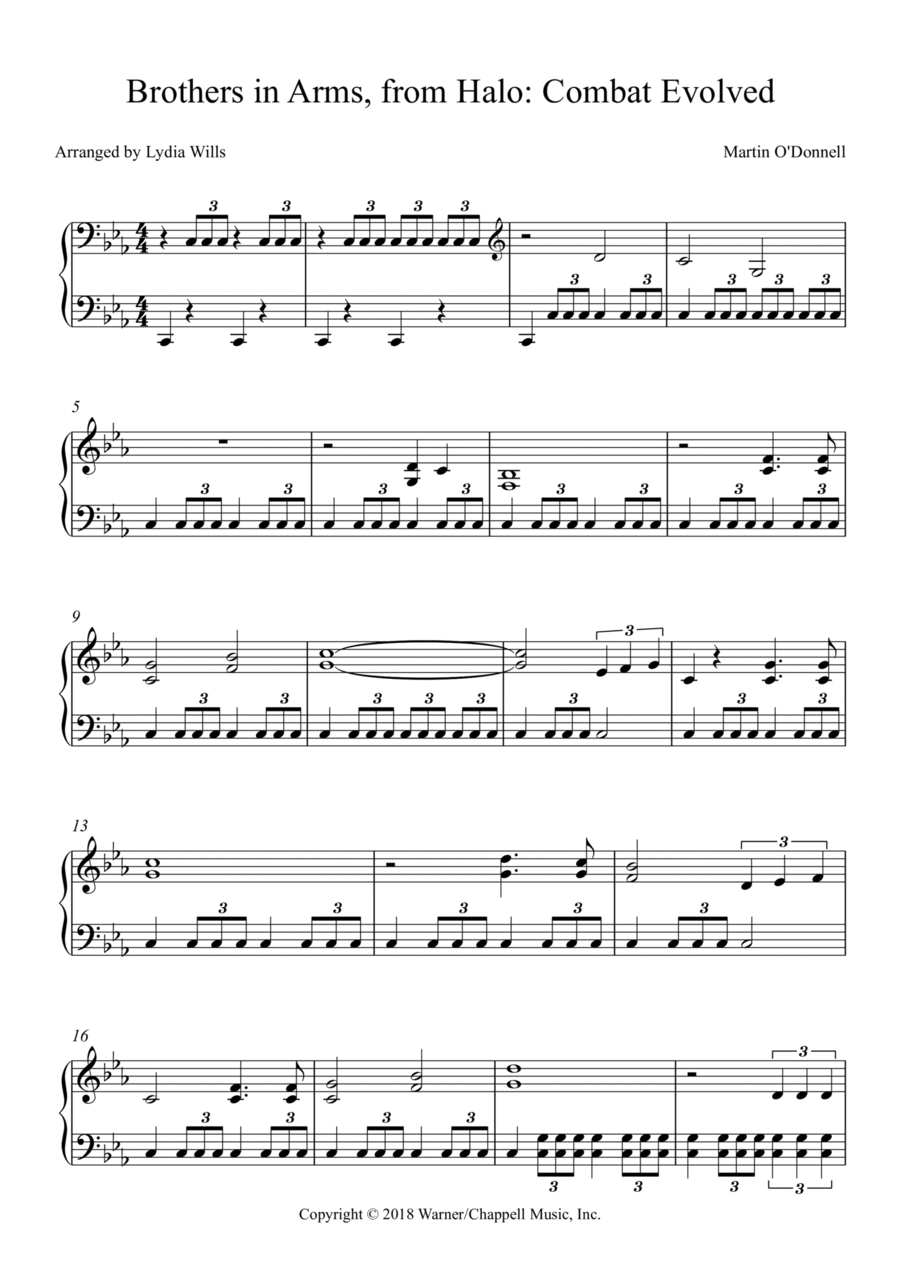 Halo Halo Piano Solo scores gallery preview page 1