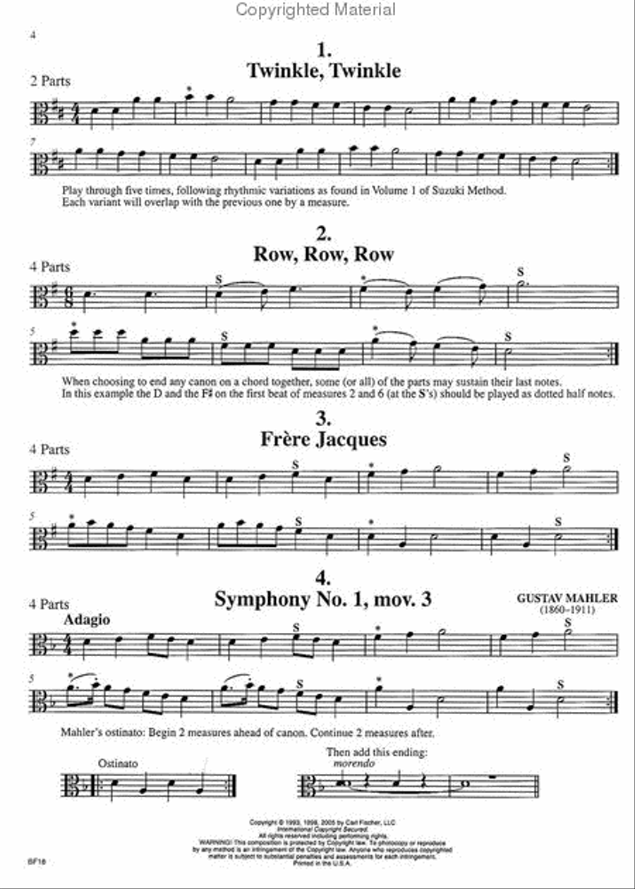 Canons For Any Combination of Stringed Instruments