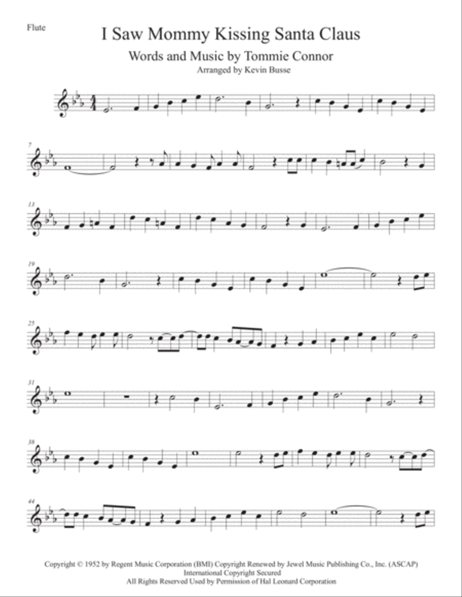 I Saw Mommy Kissing Santa Claus Flute Solo scores gallery preview page 1