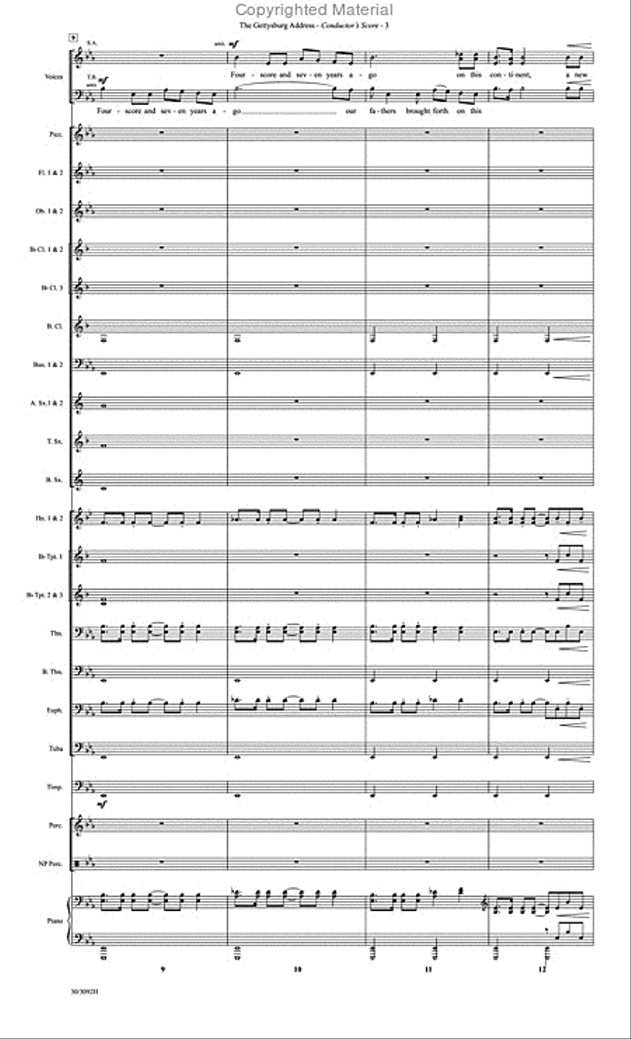 The Gettysburg Address - Wind Ensemble Score and Parts Concert Band scores gallery preview page 4