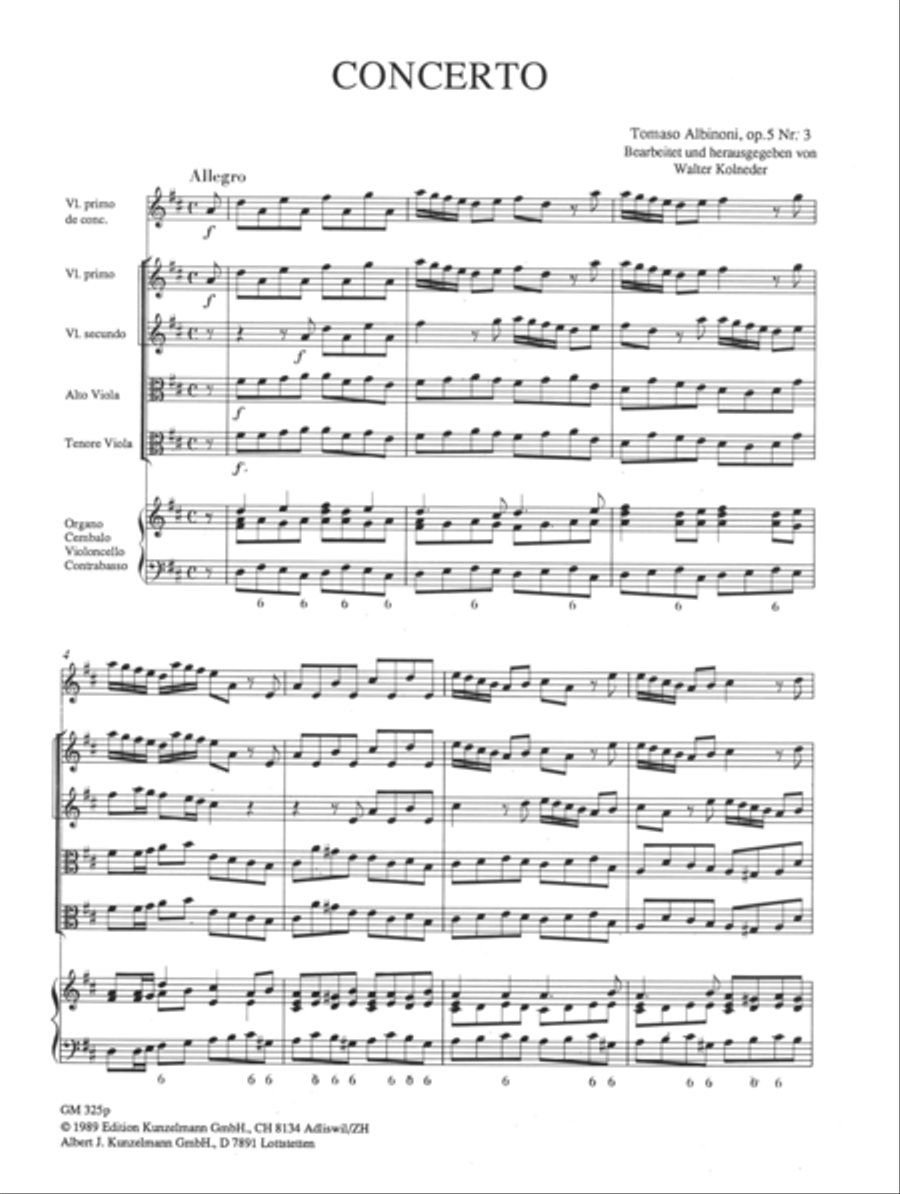 Concerto a cinque Op. 5/3 Violin scores gallery preview page 2