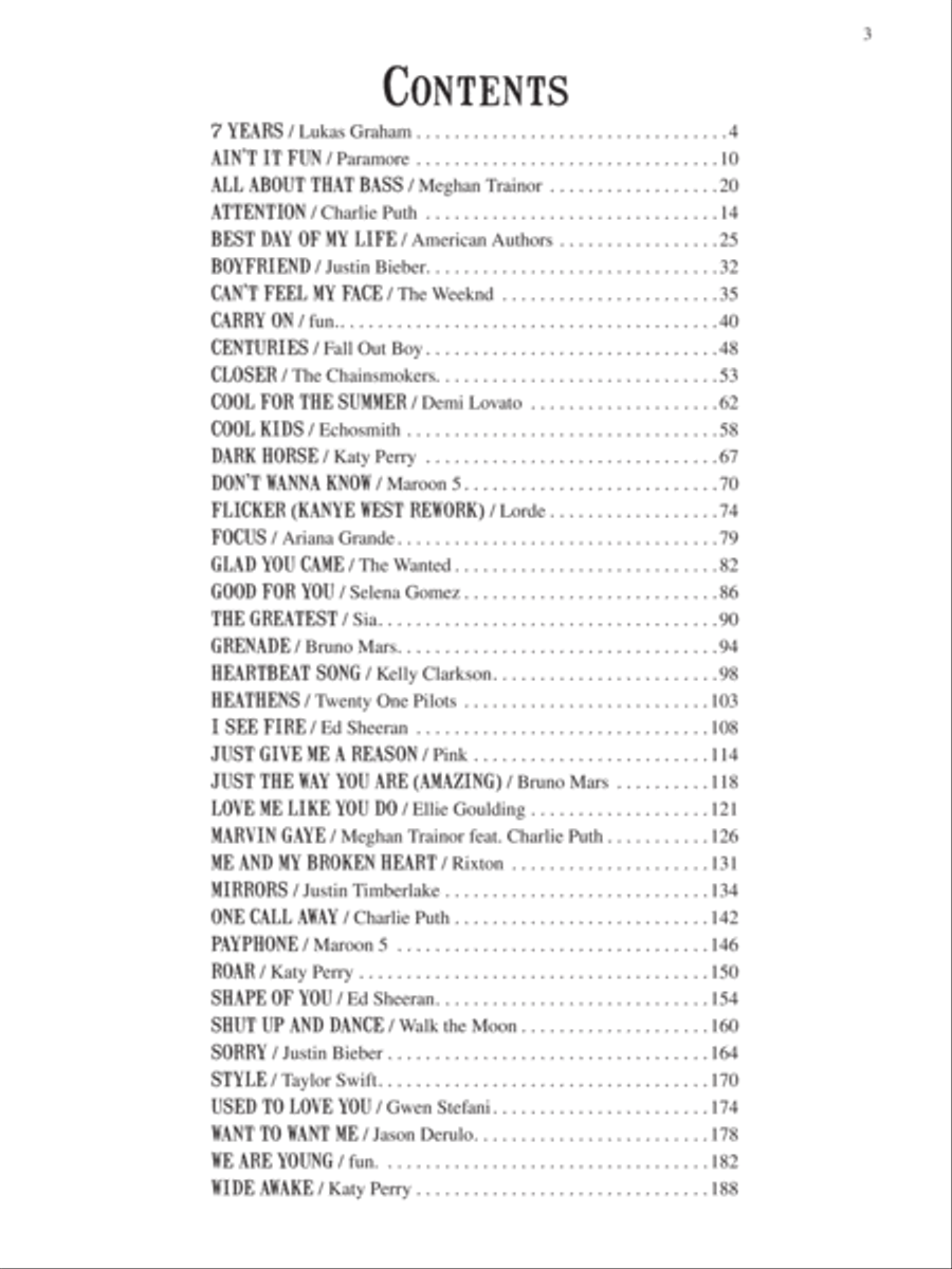 Pop Megahits Easy Piano scores gallery preview page 3
