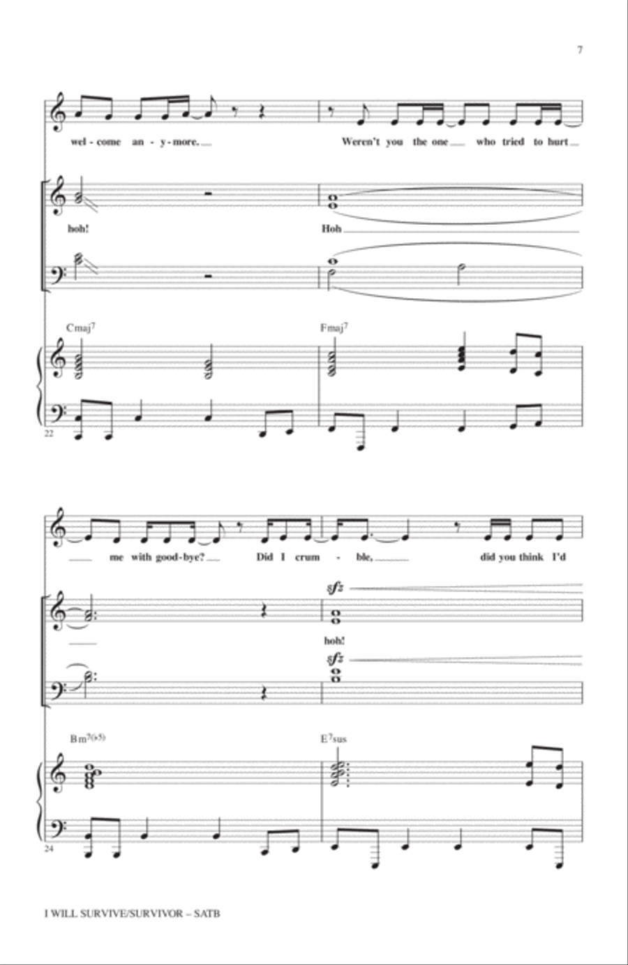 I Will Survive/Survivor (arr. Mark Brymer) 4-Part scores gallery preview page 6
