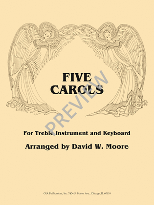 Book cover for Five Carols for Treble Instrument and Keyboard