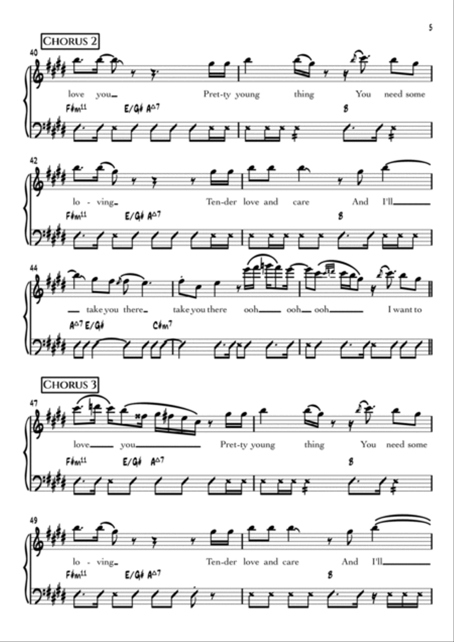P.y.t. (Pretty Young Thing) Piano, Vocal, Guitar scores gallery preview page 5