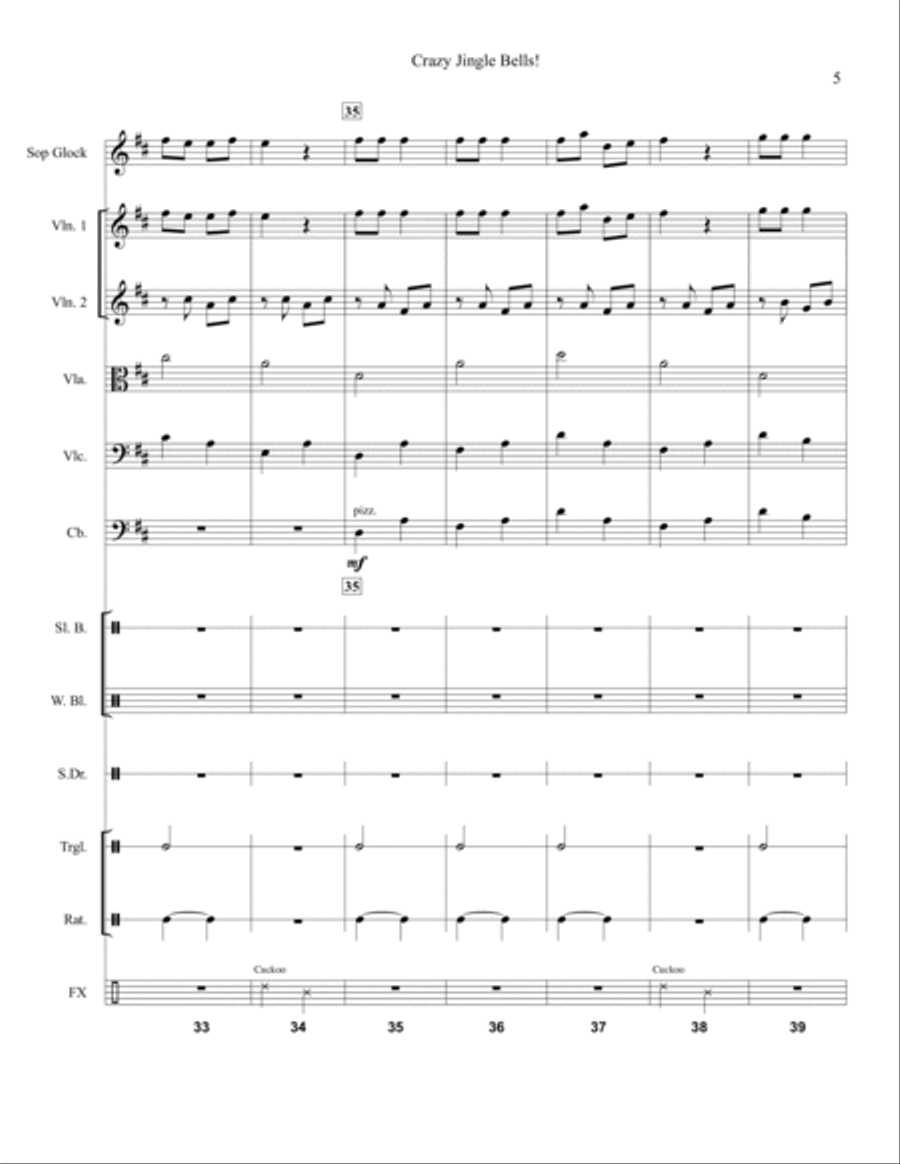 Crazy Jingle Bells for String Orchestra and Percussion String Orchestra scores gallery preview page 6