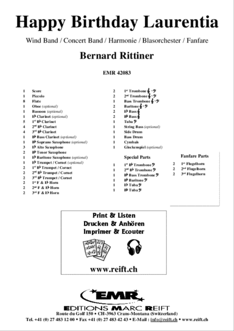 Happy Birthday Laurentia Happy Birthday Laurentia Concert Band scores gallery preview page 2