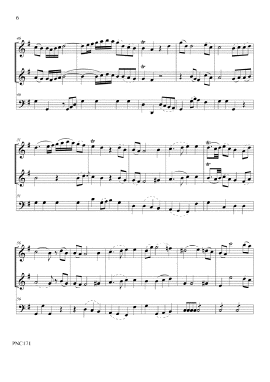 C. F. ABEL TRIO No. 1 IN G MAJOR Small Ensemble scores gallery preview page 6