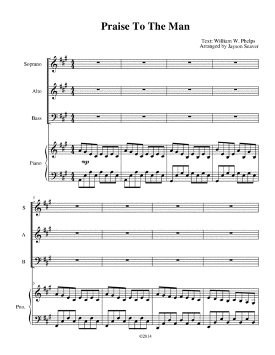 Praise to the Man (SAB) Praise to the Man (SAB) 3-Part scores gallery preview page 2