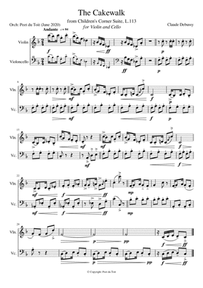 The Cakewalk from The Children's Corner, L.113 - C Debussy (Violin & Cello)