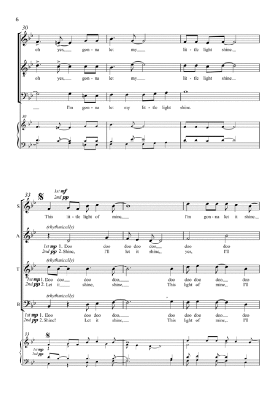This Little Light Of Mine 4-Part scores gallery preview page 5