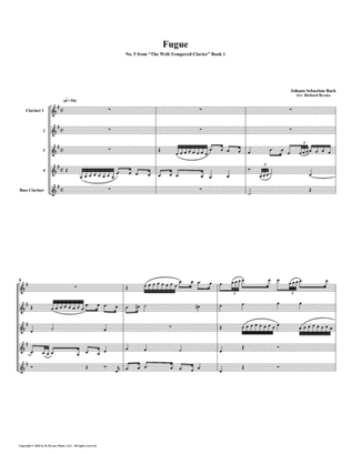Fugue 05 from Well-Tempered Clavier, Book 1 (Clarinet Quintet)