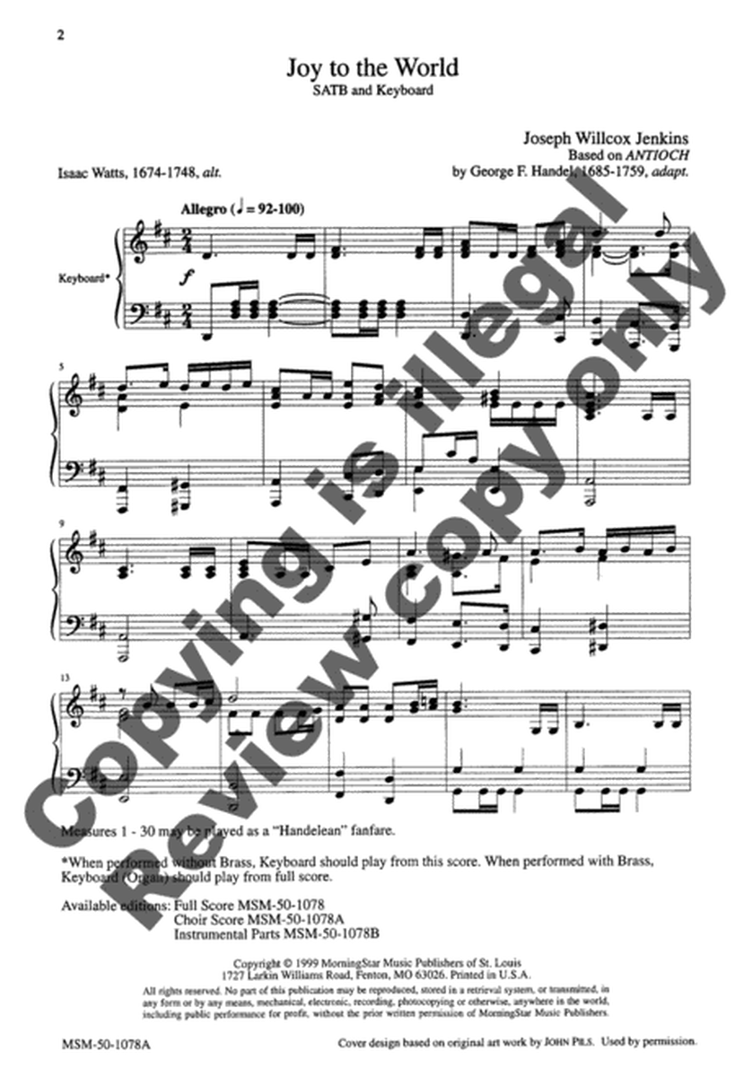 Joy to the World (Choral Score) image number null