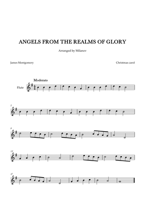 Angels from the realms of glory in G Flute Easy Christmas carol