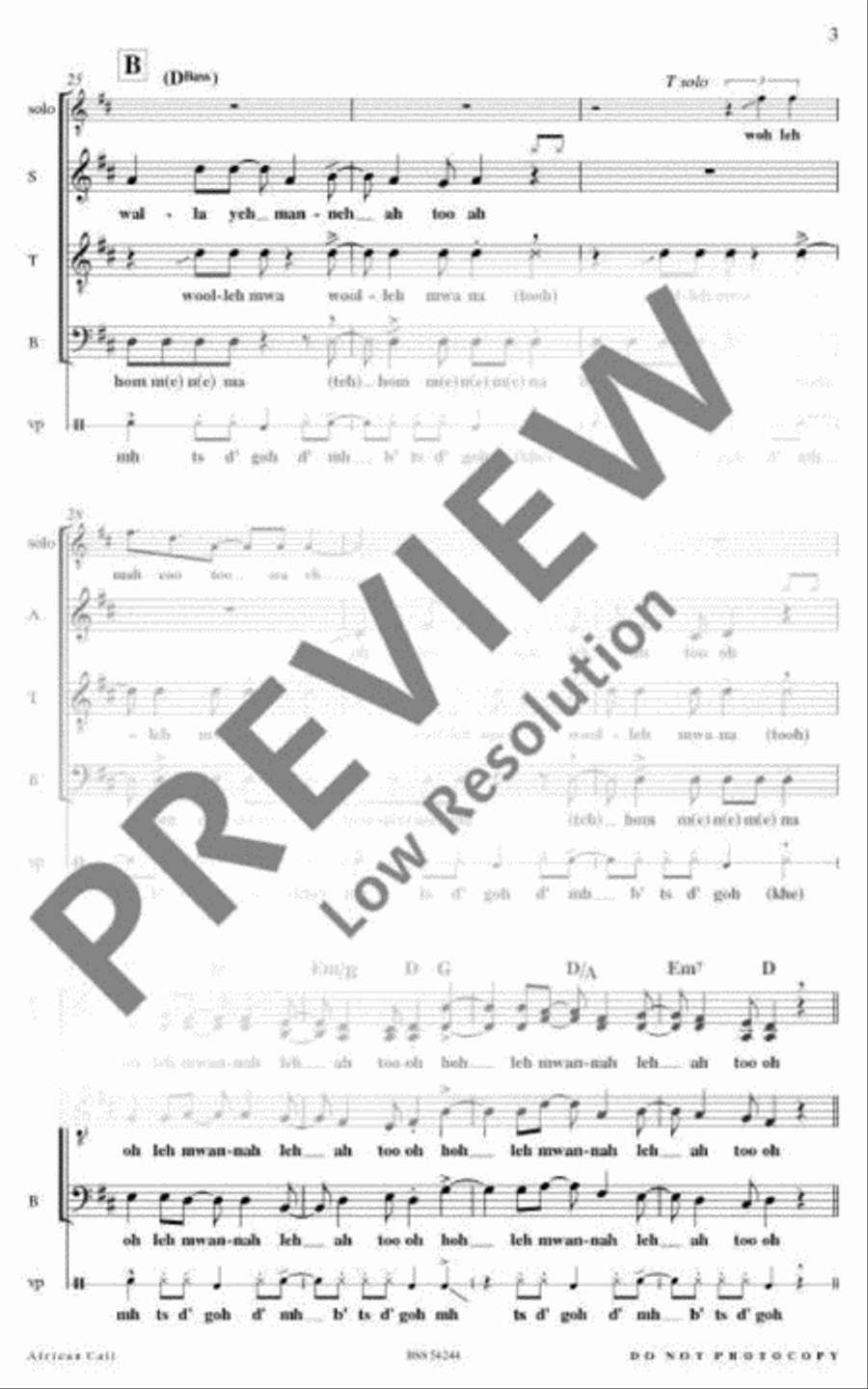 African Call 4-Part scores gallery preview page 6